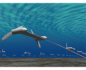 浮体式海流発電ファームの予想図