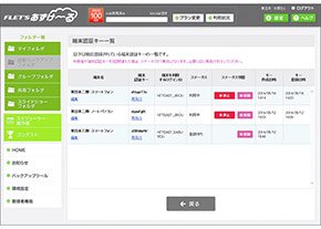 サービス利用管理画面