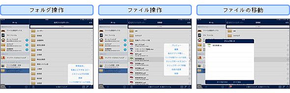 PCと同等の操作性を提供するユーザーインタフェース例