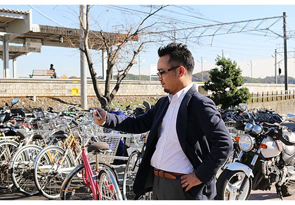 図1 街中での会議参加