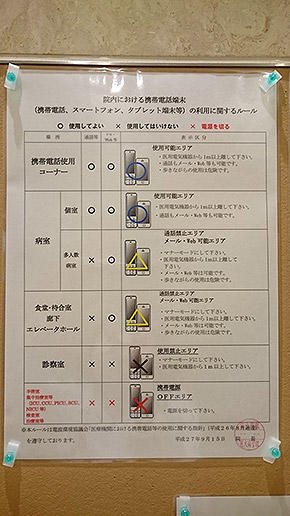 院内でのスマートフォンやタブレット運用についてのお知らせ