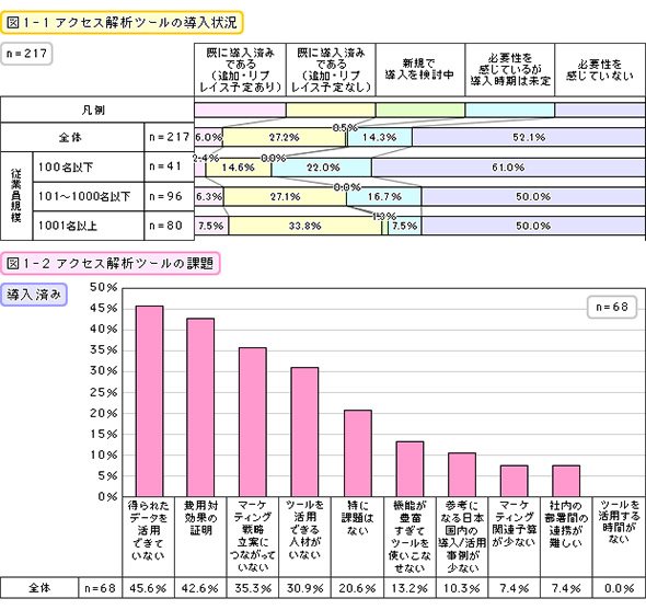 アクセス解析ツールの導入状況と課題（導入済み）