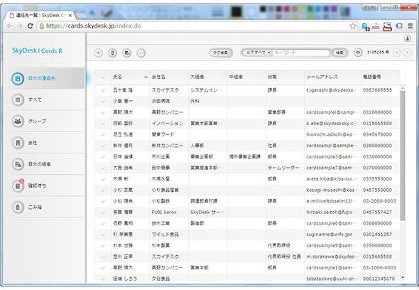 図8-2 SkyDesk Cards Rの操作画面