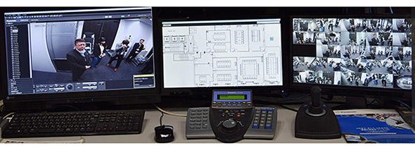 図1 ネットワークカメラによる施設内の監視風景