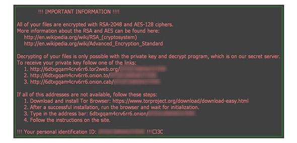 ランサムウェア「Lockey」に感染した状態