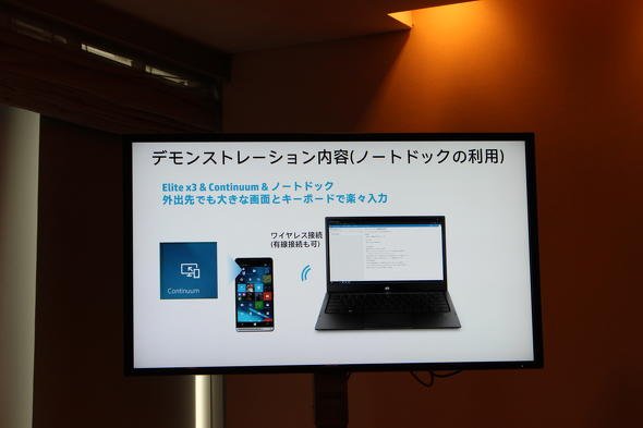 カフェシーンを想定したデモの説明