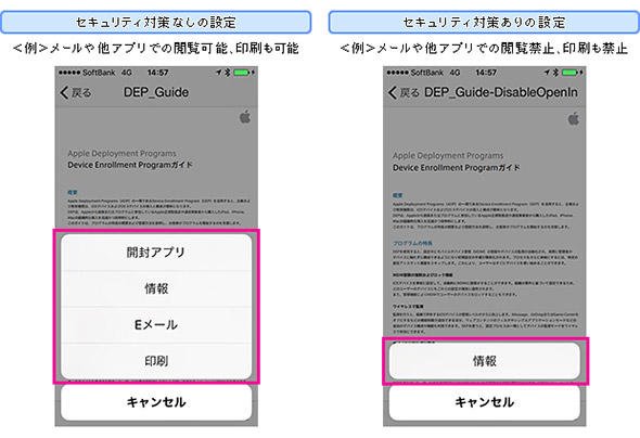 図7 デバイス上でのMCM機能の見え方
