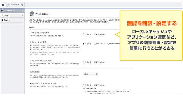 図7-2　アプリ管理の画面イメージ例