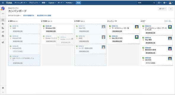 図3 “カンバンボード”画面