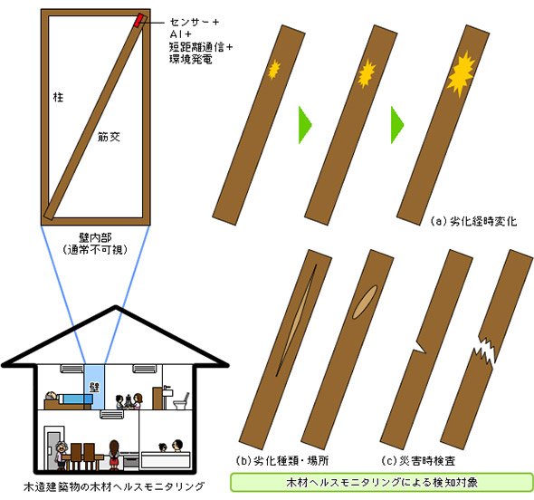 1個のセンサーから木材全体のヘルスモニタリングが可能に