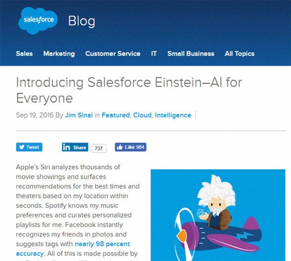 Salesforce Einsteinを紹介する米Salesforce.comの公式ブログ