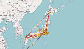 外国人観光客の全国への動態を可視化