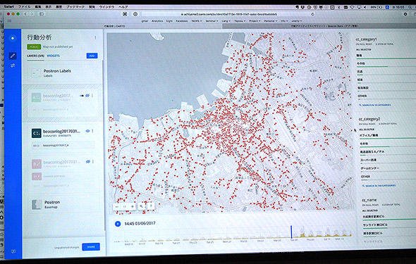 図3　博多におけるビーコン発信機の分布図