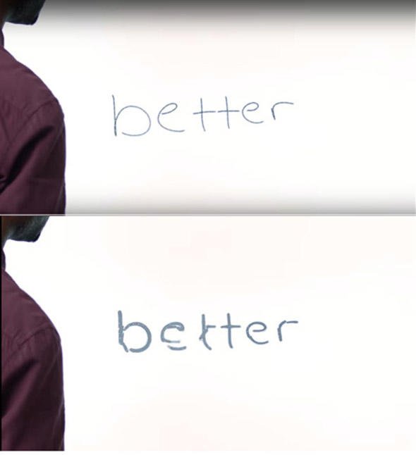 手書き文字を徐々に認識するエフェクトも