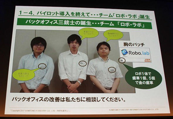 図1　自動化ロボット制作を担当するバックオフィス三銃士