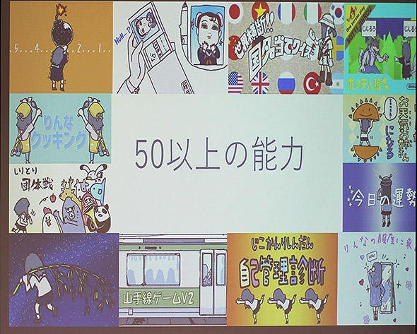 図2　「しりとり」「国名当てクイズ」など50以上の能力を保持