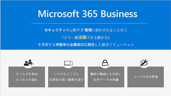 Microsoft365 Businessは中堅・中小企業に特化する