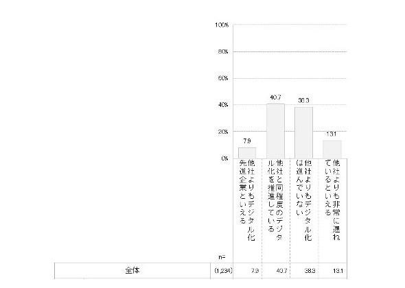 自社のデジタル変革の進展度合い（全体）