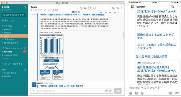 図3 Slackの画面例