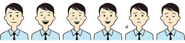 「アオイくん」キャラクターの表情は6種類