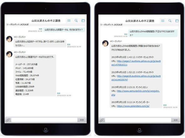 AIリーガルbotによる不正発見、報告書作成の例