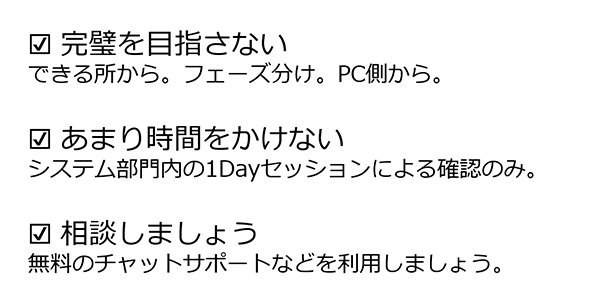 事前確認フェーズのポイント（資料提供：GMOグローバルサイン）