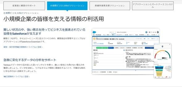 08 新型コロナウイルス感染症への対策として、企業に無償ないし低額で提供する自社ソリューションを紹介するWebサイト（Salesforce Care）を用意